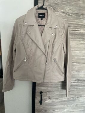 Express Women’s Faux Leather size Large Jacket - Light Taupe